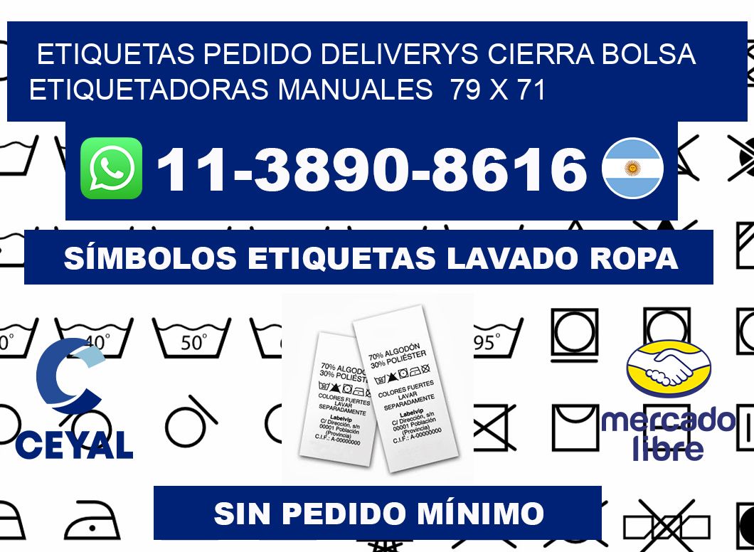 etiquetas pedido deliverys cierra bolsa  Etiquetadoras Manuales  79 x 71
