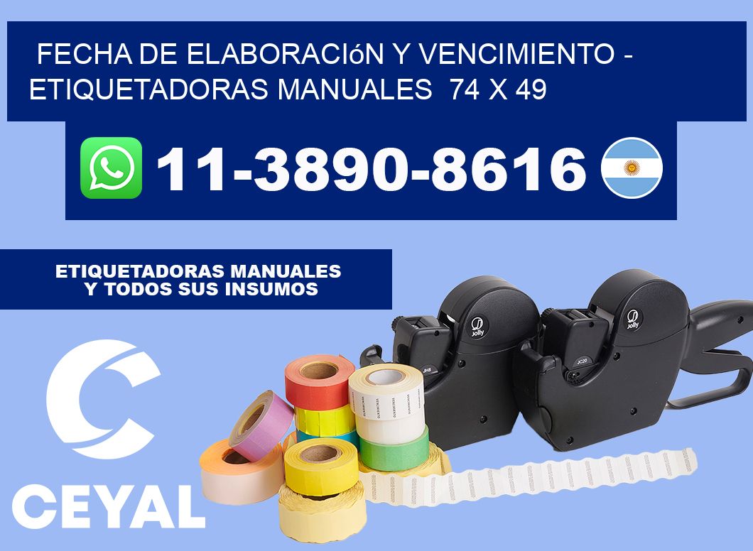 fecha de elaboración y vencimiento - Etiquetadoras Manuales  74 x 49