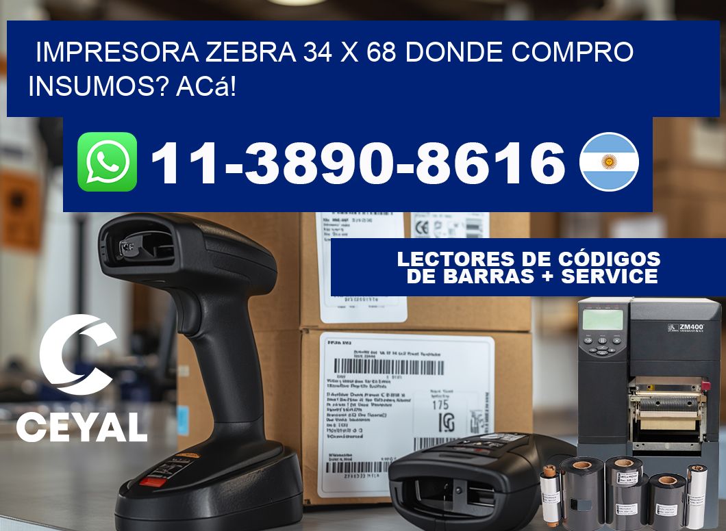 impresora zebra 34 x 68 Donde compro insumos? Acá!