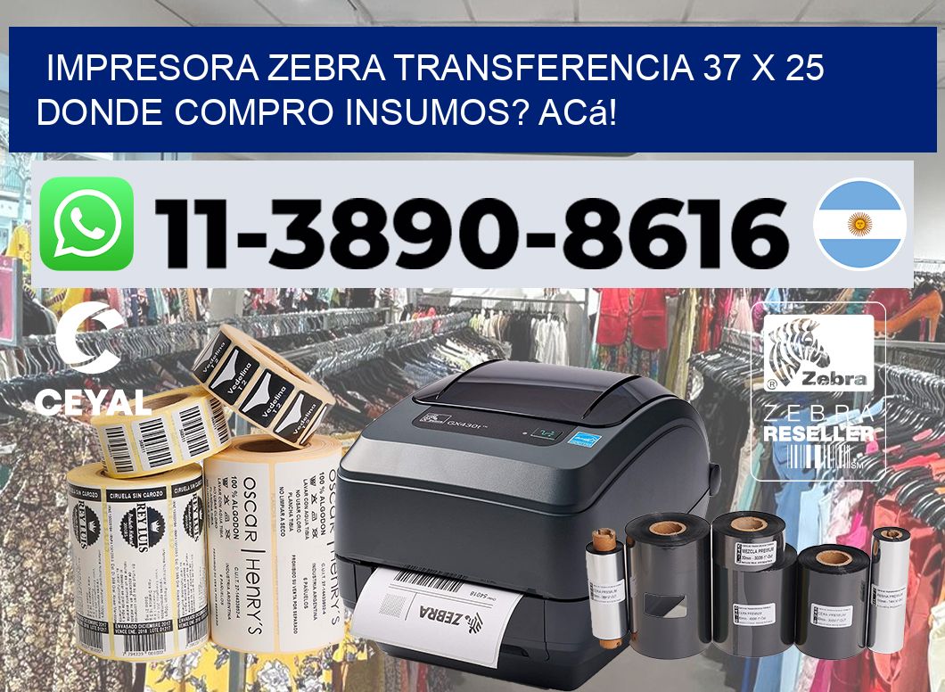 impresora zebra transferencia 37 x 25 Donde compro insumos? Acá!