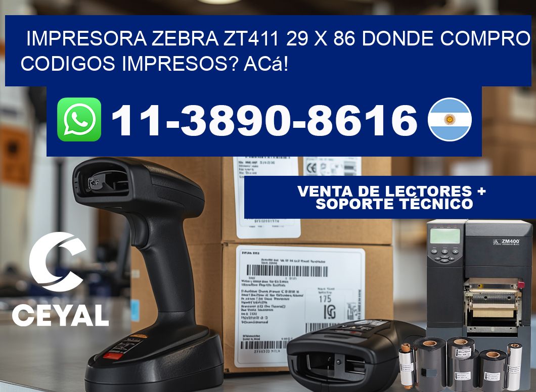 impresora zebra zt411 29 x 86 Donde compro codigos impresos? Acá!