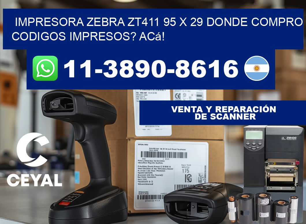 impresora zebra zt411 95 x 29 Donde compro codigos impresos? Acá!