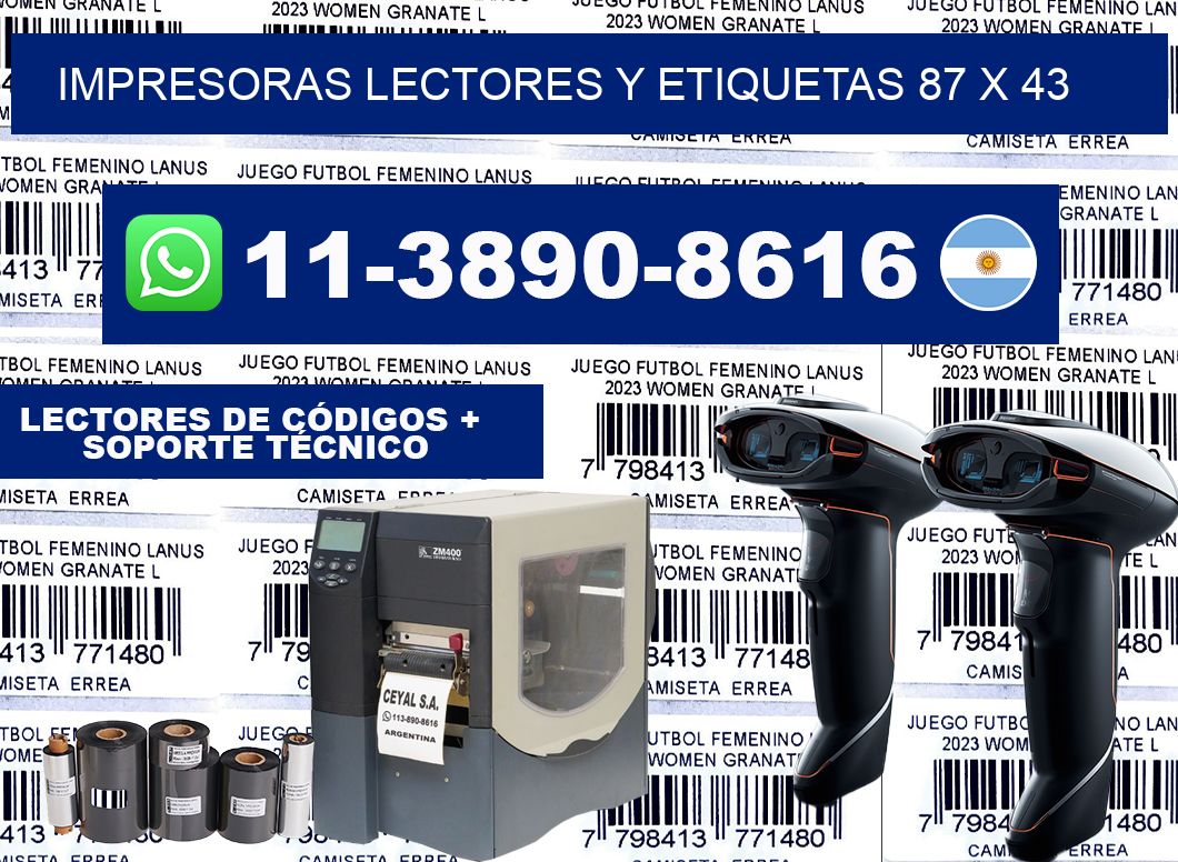 impresoras lectores y etiquetas 87 x 43
