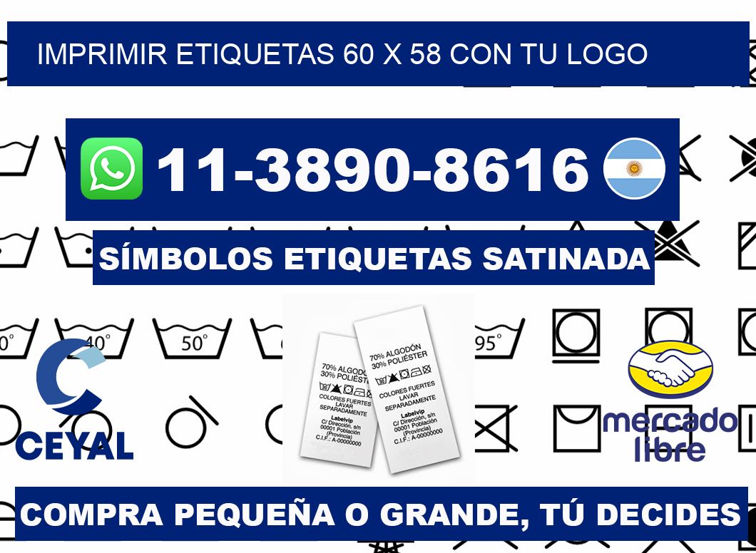 imprimir etiquetas 60 x 58 con tu logo