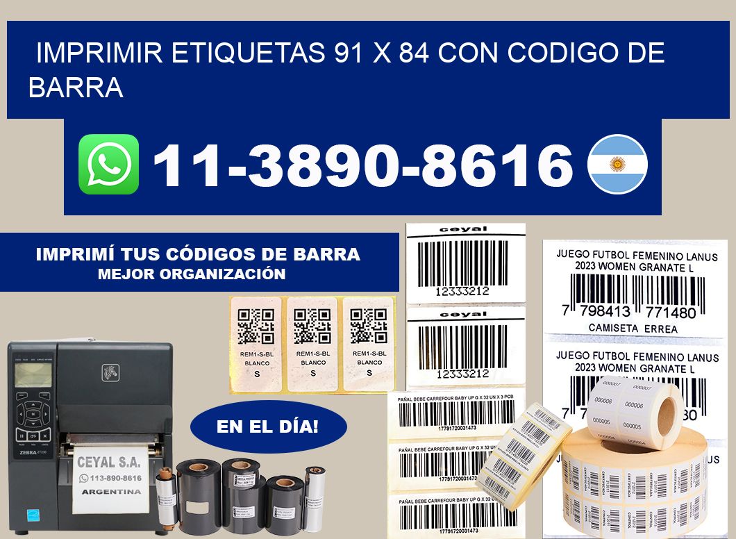 imprimir etiquetas 91 x 84 con codigo de barra