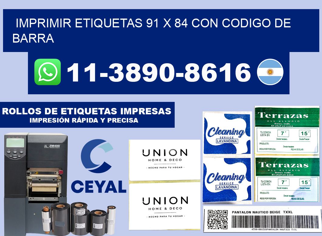 imprimir etiquetas 91 x 84 con codigo de barra
