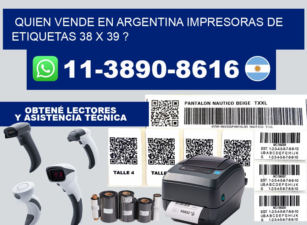 quien vende en argentina impresoras de etiquetas 38 x 39 ?
