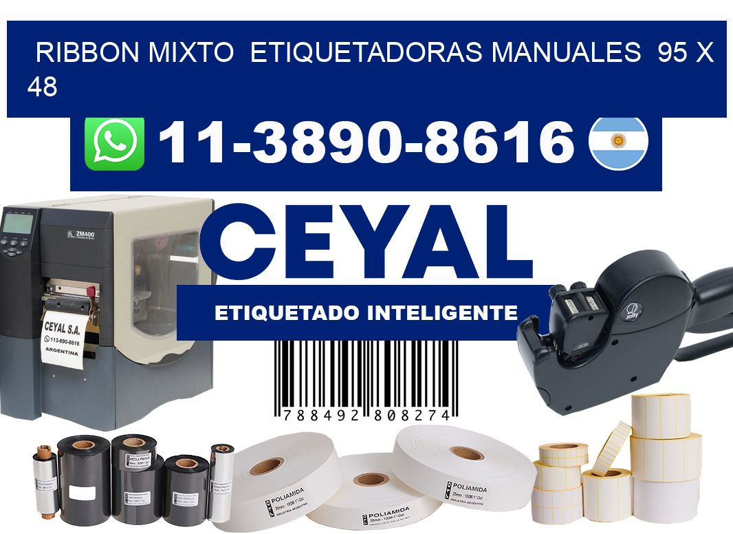 ribbon mixto  Etiquetadoras Manuales  95 x 48