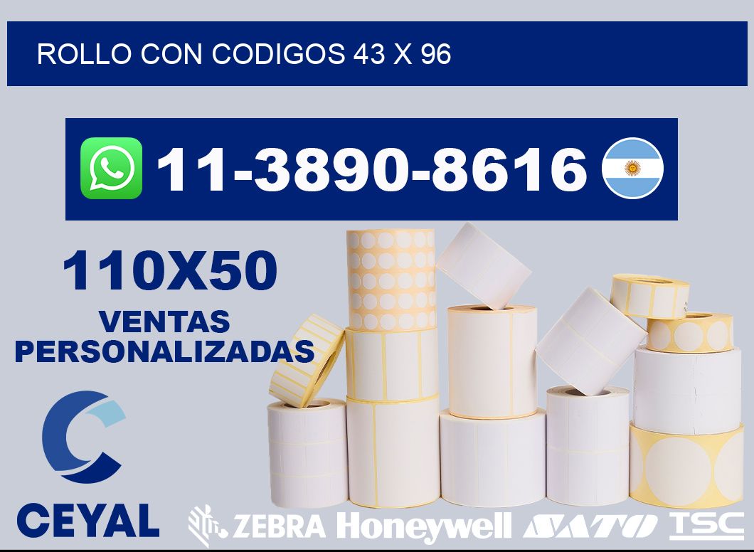 rollo con codigos 43 x 96