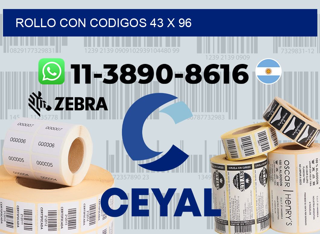 rollo con codigos 43 x 96