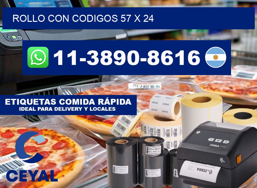 rollo con codigos 57 x 24