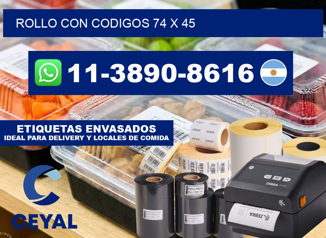 rollo con codigos 74 x 45