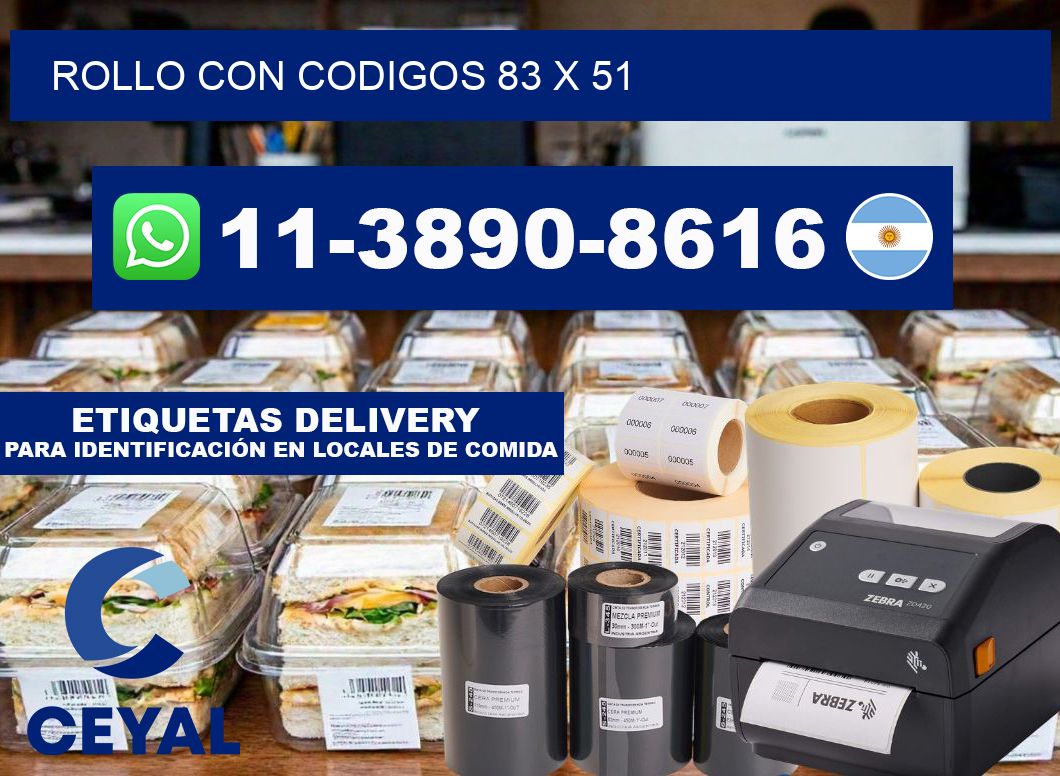 rollo con codigos 83 x 51