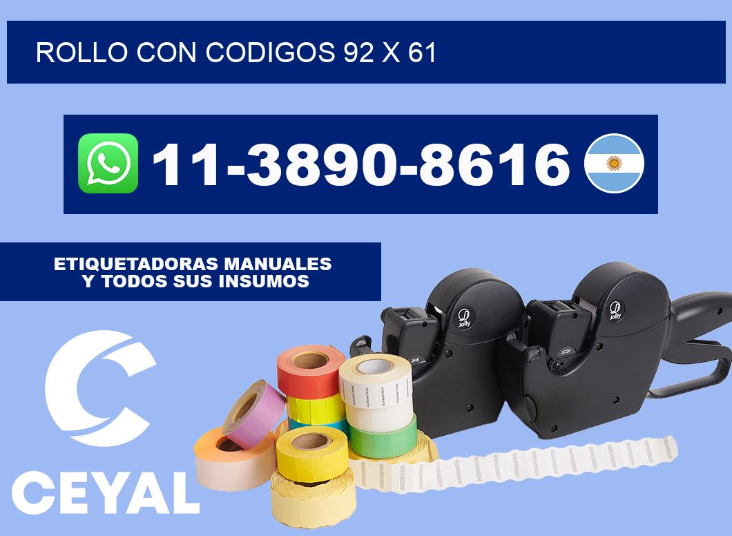 rollo con codigos 92 x 61