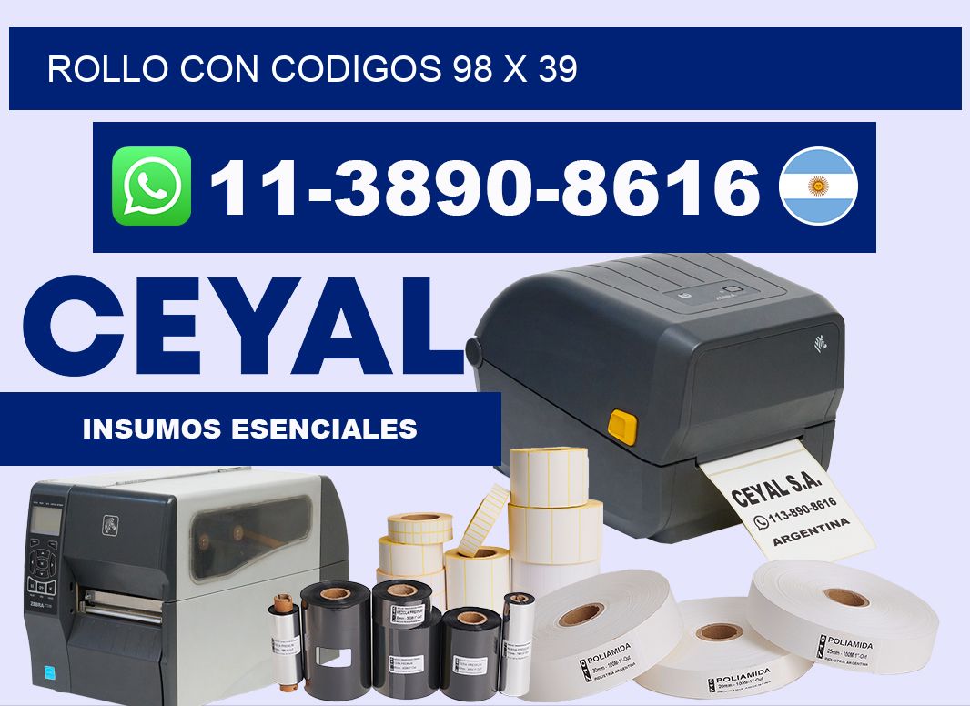 rollo con codigos 98 x 39