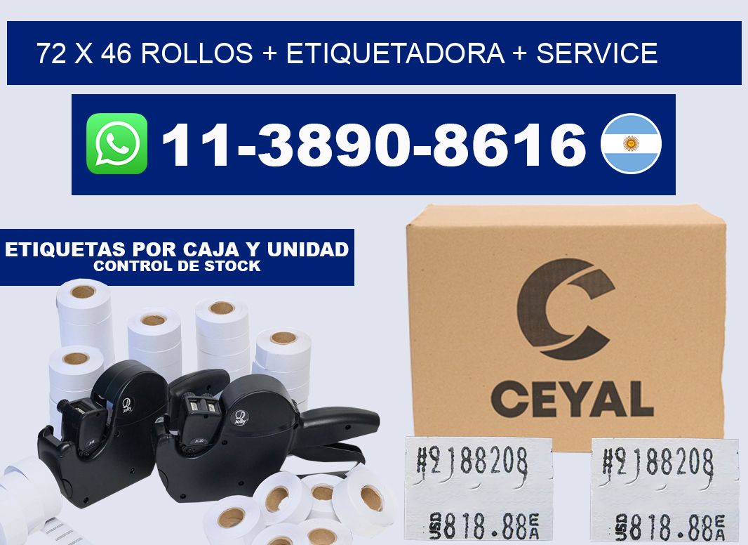 72 x 46 rollos + etiquetadora + service