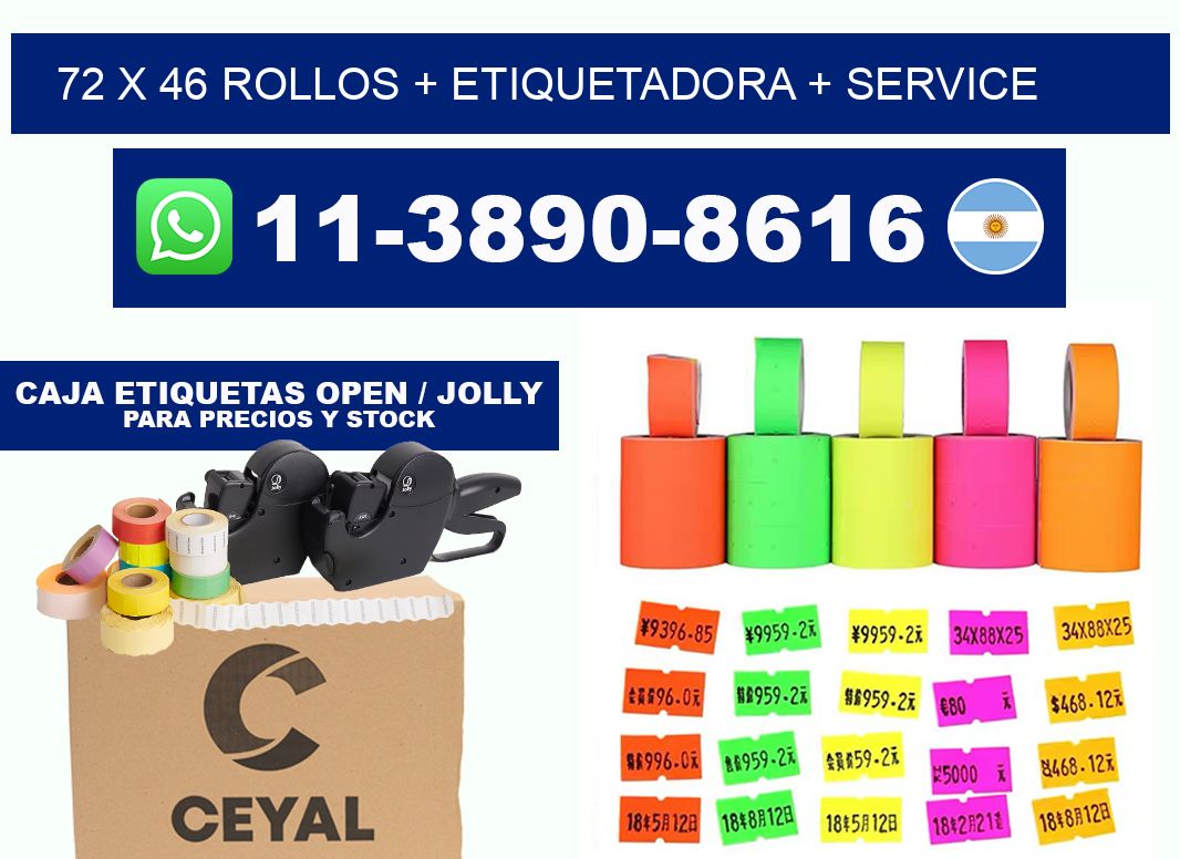 72 x 46 rollos + etiquetadora + service