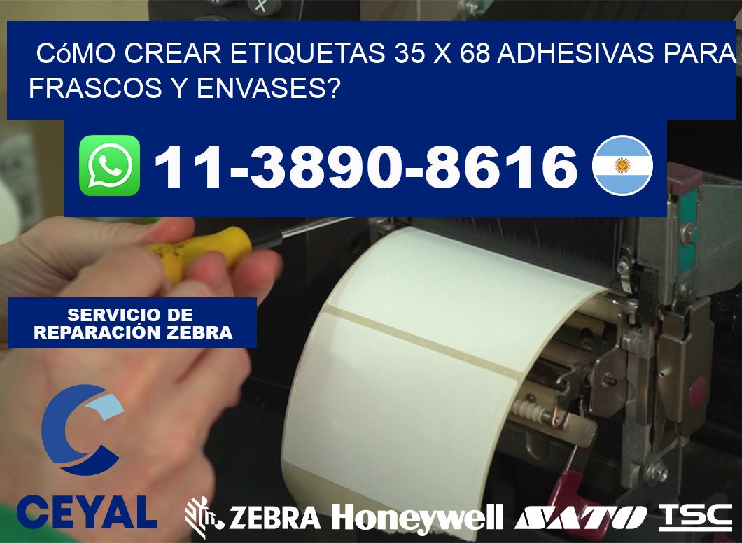 Cómo crear etiquetas 35 x 68 adhesivas para frascos y envases?