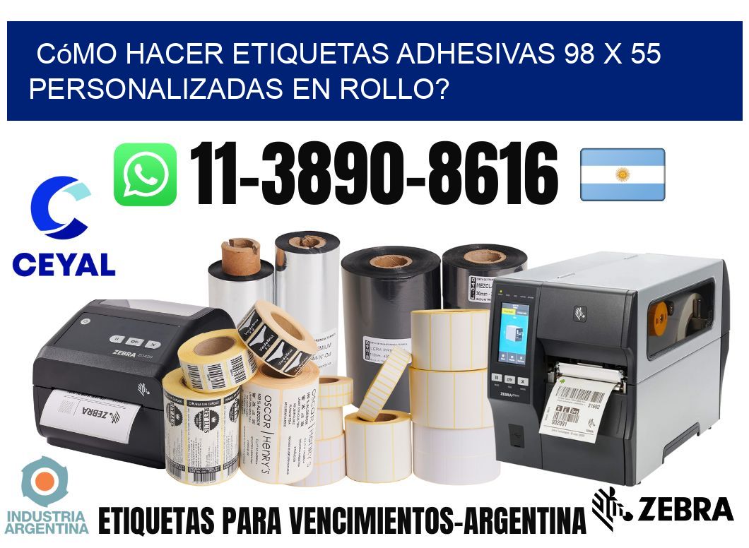 Cómo hacer etiquetas adhesivas 98 x 55 personalizadas en rollo?