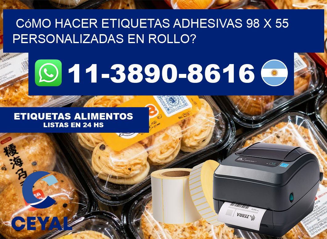 Cómo hacer etiquetas adhesivas 98 x 55 personalizadas en rollo?