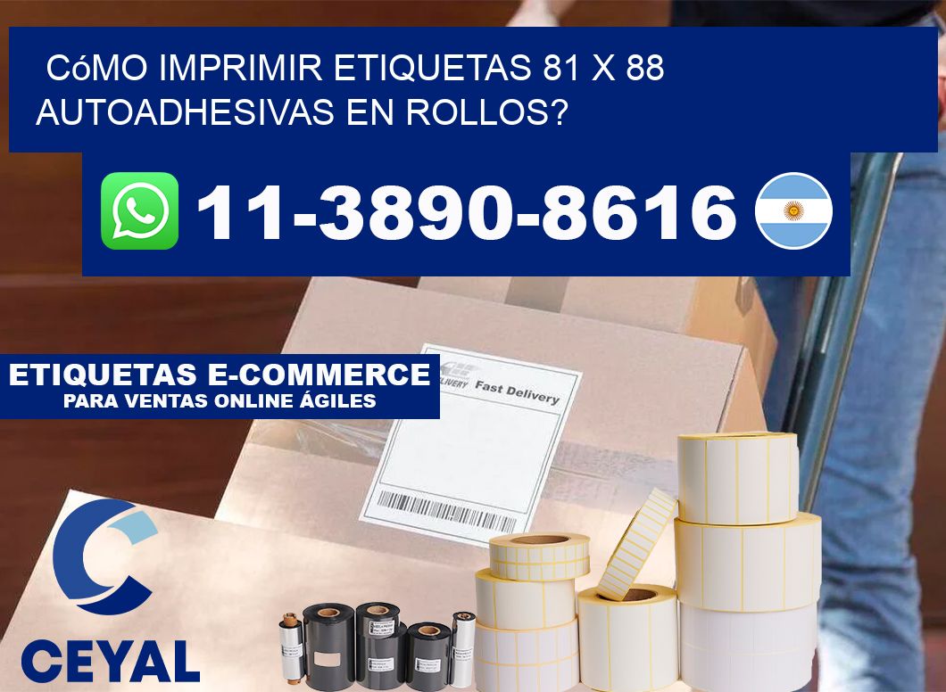 Cómo imprimir etiquetas 81 x 88 autoadhesivas en rollos?