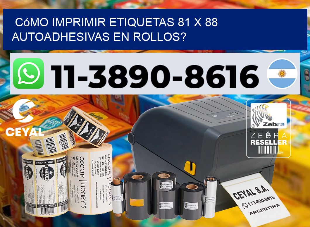 Cómo imprimir etiquetas 81 x 88 autoadhesivas en rollos?