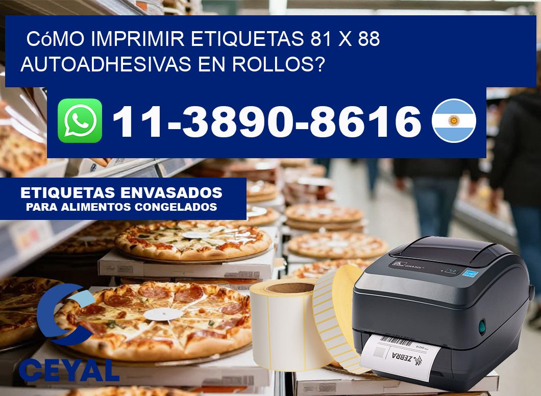 Cómo imprimir etiquetas 81 x 88 autoadhesivas en rollos?