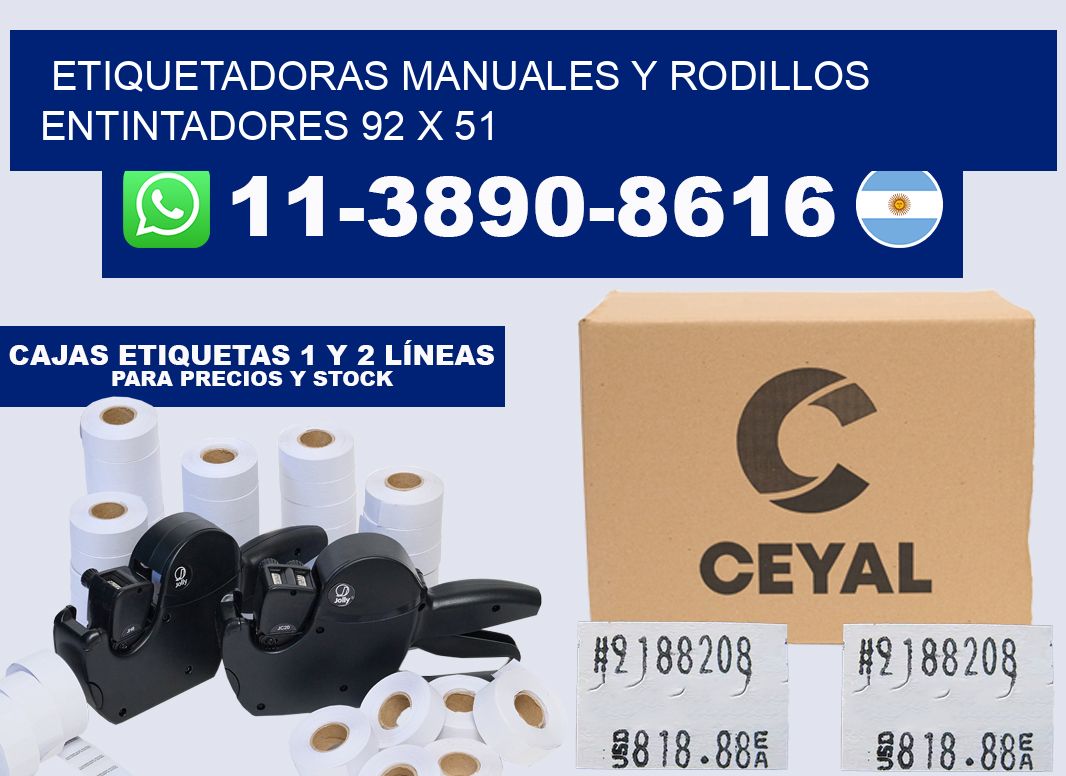 Etiquetadoras manuales y rodillos entintadores 92 x 51