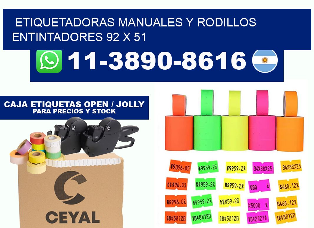 Etiquetadoras manuales y rodillos entintadores 92 x 51