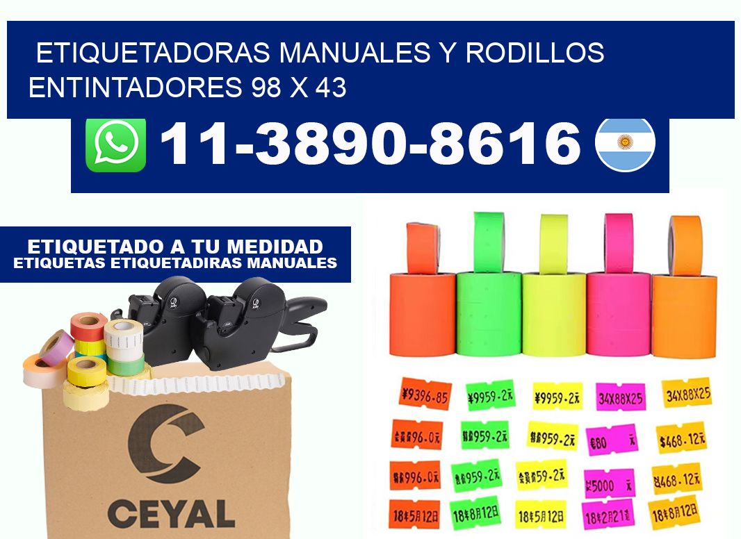Etiquetadoras manuales y rodillos entintadores 98 x 43