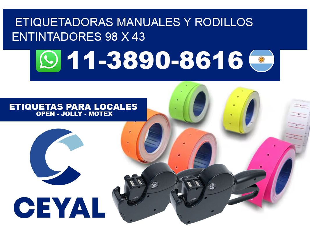 Etiquetadoras manuales y rodillos entintadores 98 x 43