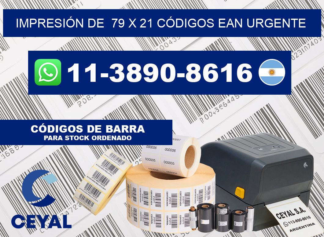 IMPRESIÓN DE  79 x 21 CÓDIGOS EAN URGENTE
