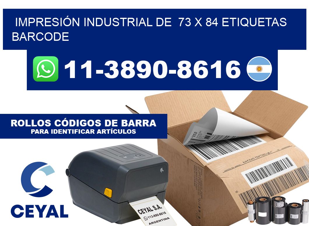 IMPRESIÓN INDUSTRIAL DE  73 x 84 ETIQUETAS BARCODE