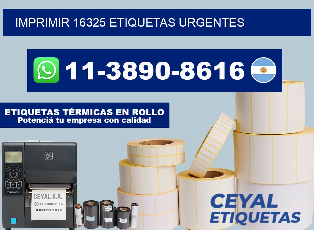 IMPRIMIR 16325 ETIQUETAS URGENTES