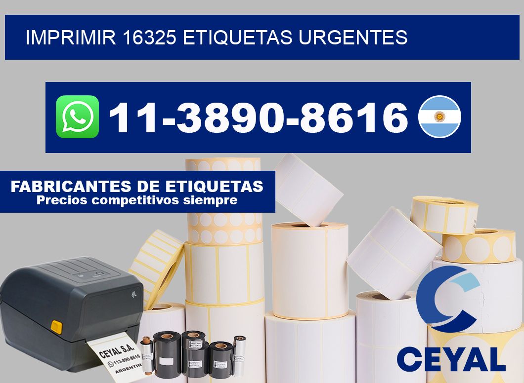 IMPRIMIR 16325 ETIQUETAS URGENTES