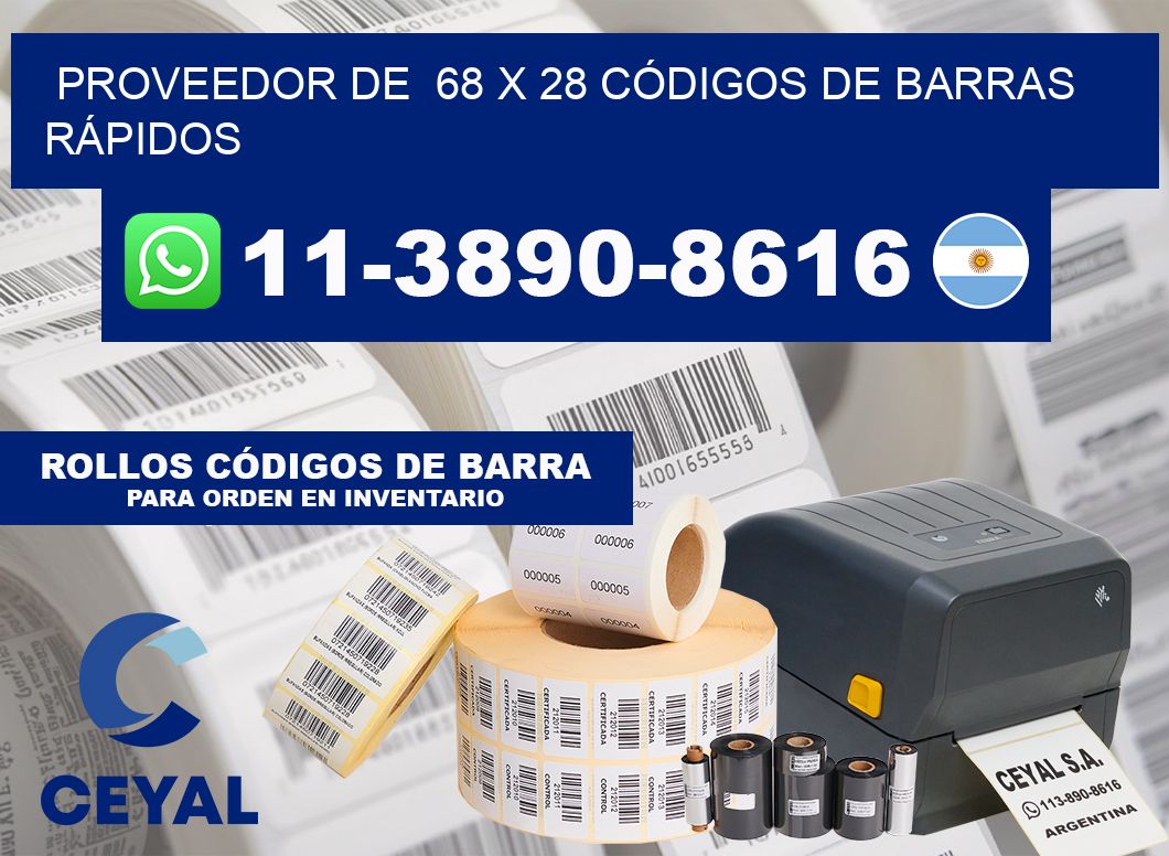 PROVEEDOR DE  68 x 28 CÓDIGOS DE BARRAS RÁPIDOS