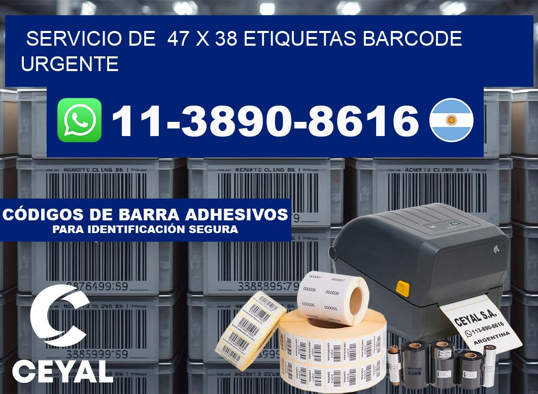 SERVICIO DE  47 x 38 ETIQUETAS BARCODE URGENTE