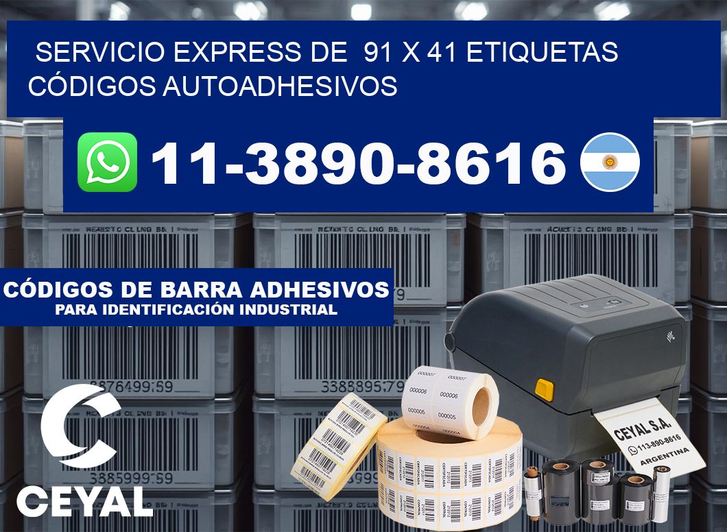 SERVICIO EXPRESS DE  91 x 41 ETIQUETAS CÓDIGOS AUTOADHESIVOS