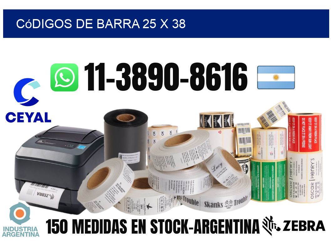 códigos de barra 25 x 38