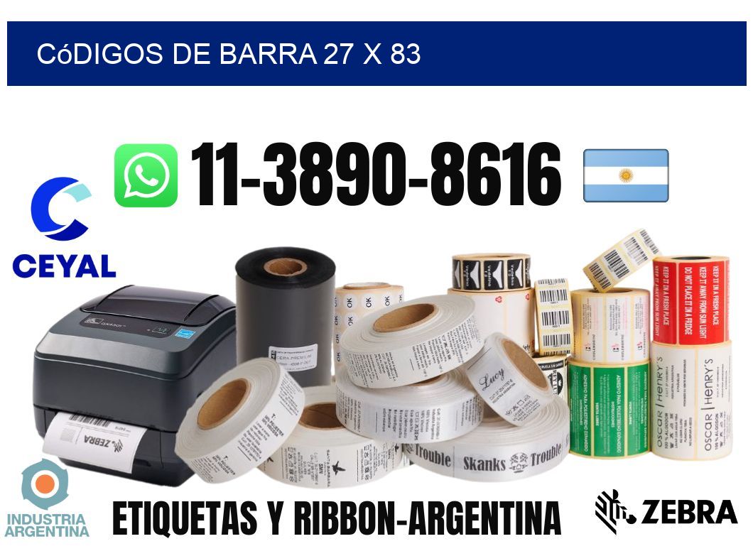códigos de barra 27 x 83