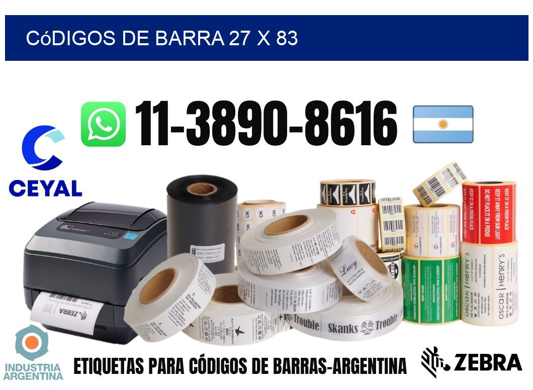 códigos de barra 27 x 83