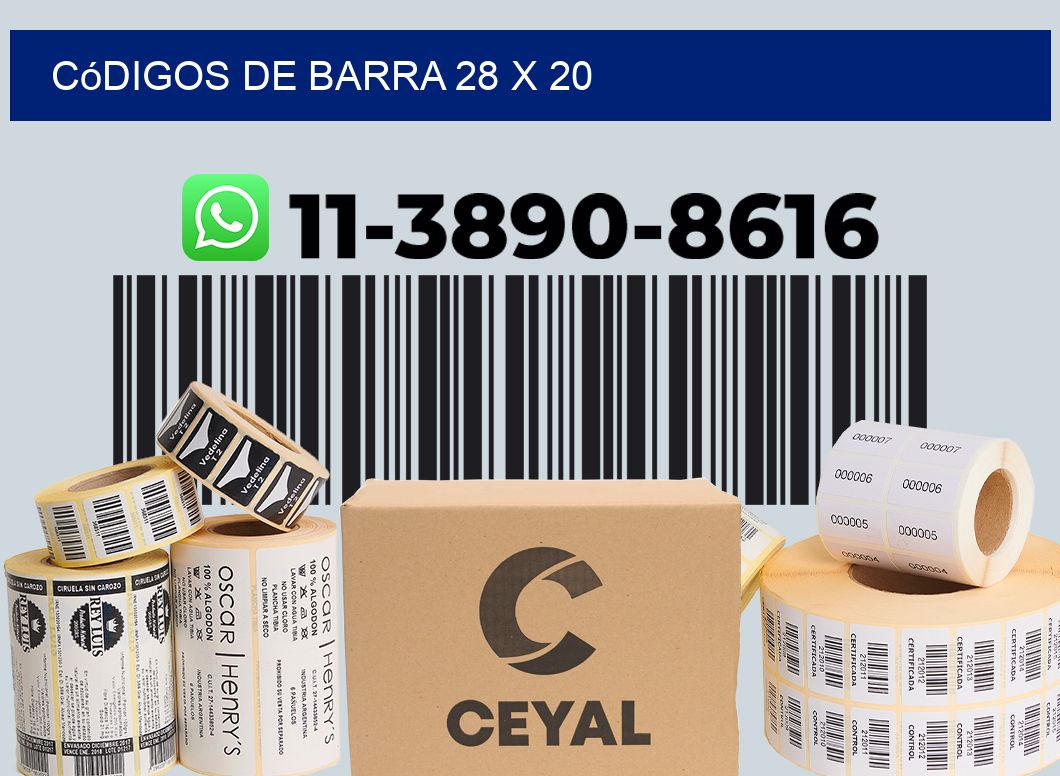 códigos de barra 28 x 20
