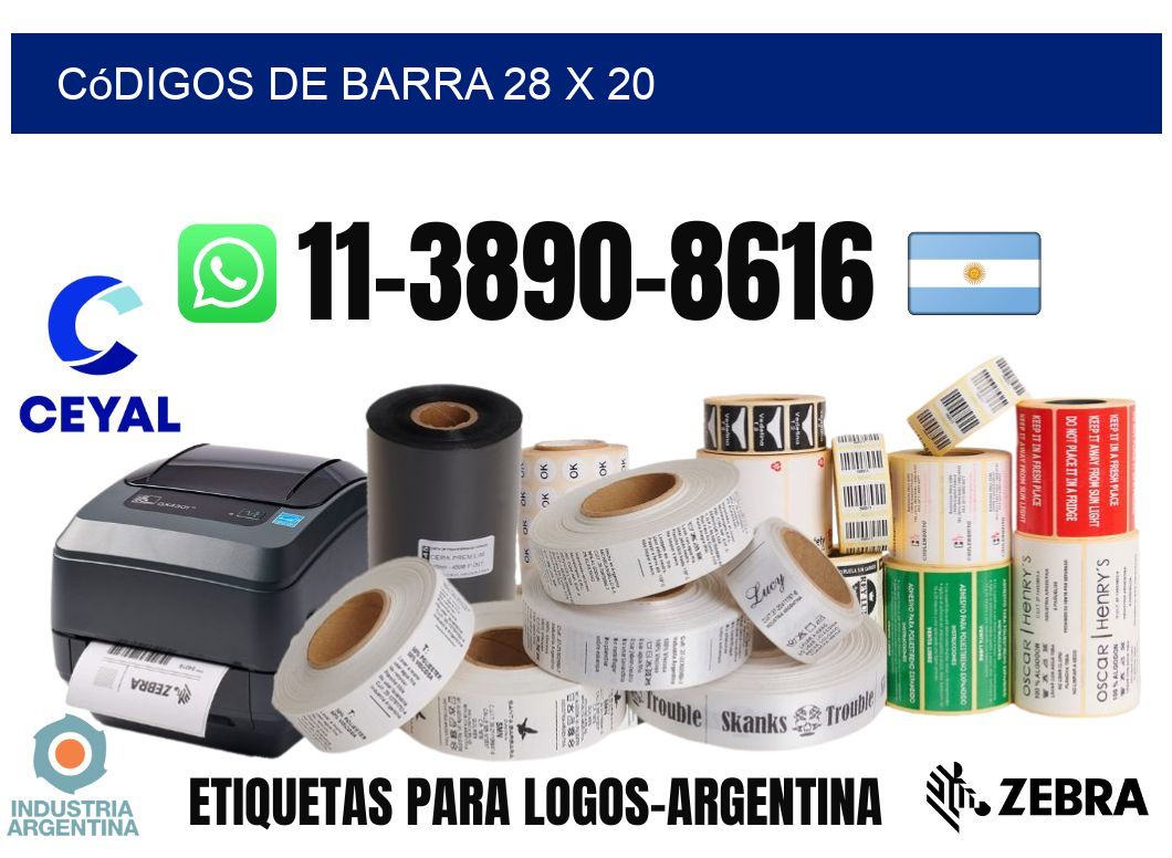 códigos de barra 28 x 20