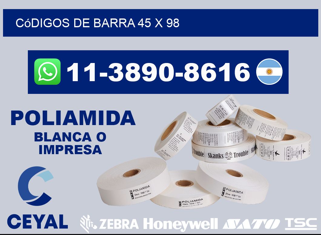 códigos de barra 45 x 98
