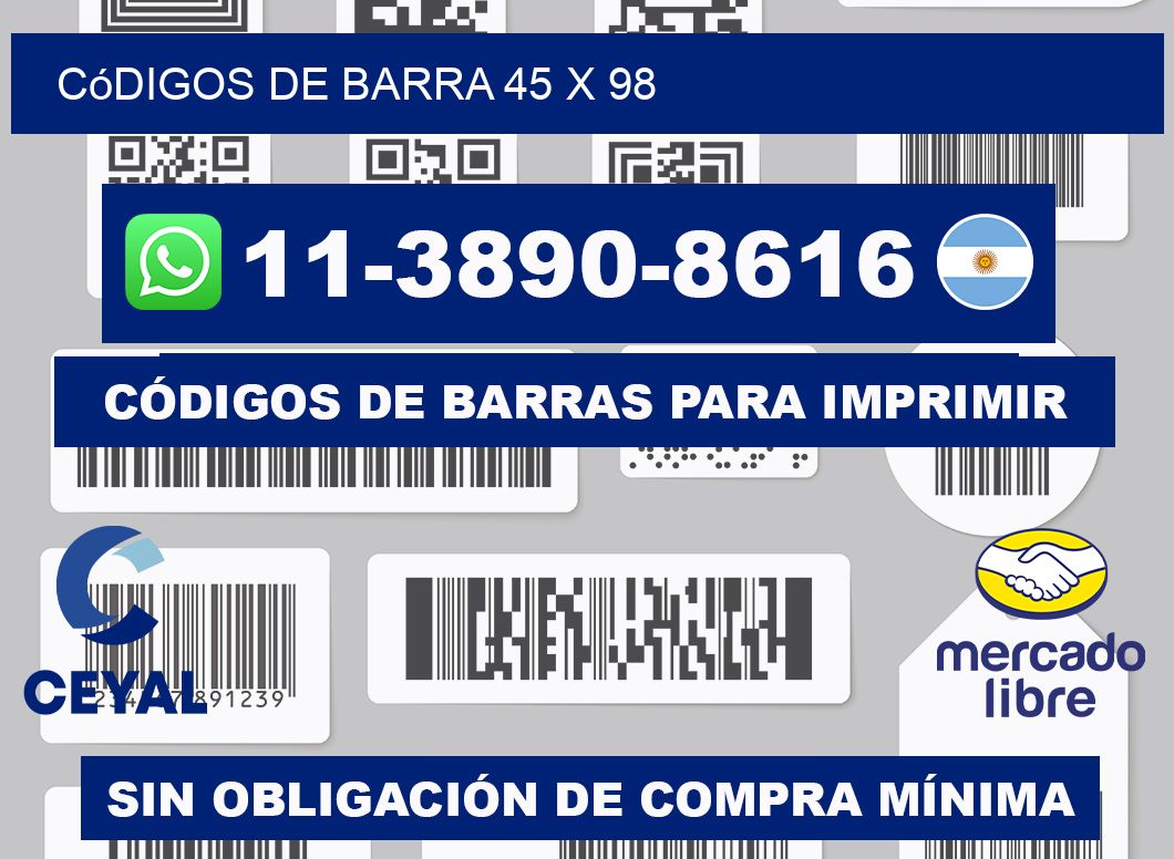 códigos de barra 45 x 98