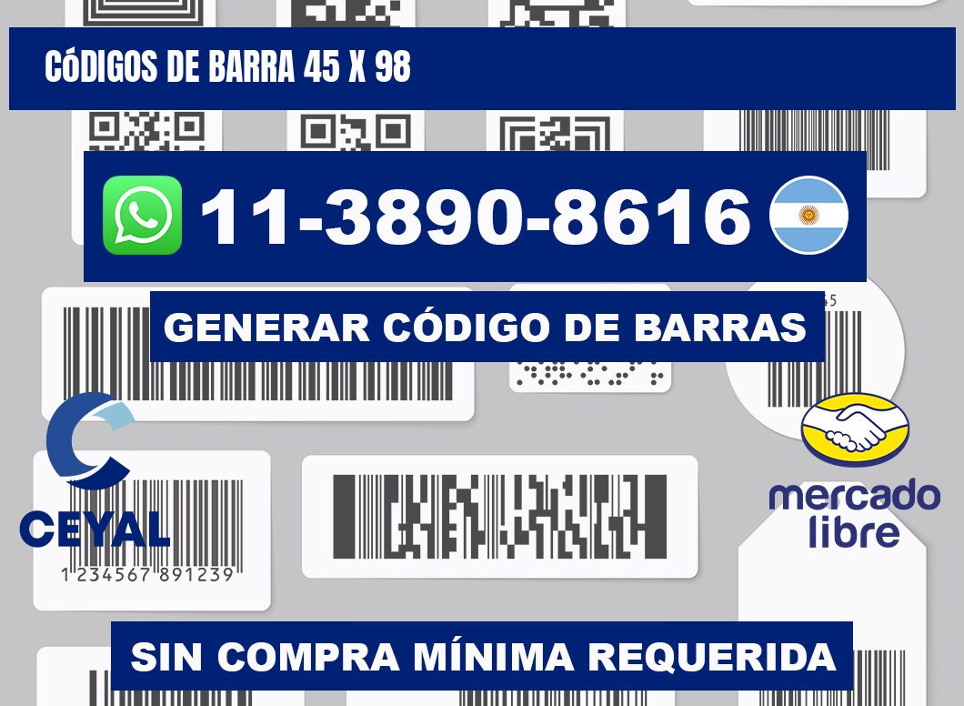 códigos de barra 45 x 98
