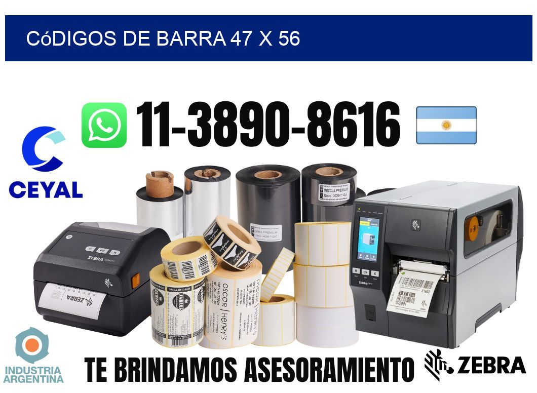 códigos de barra 47 x 56