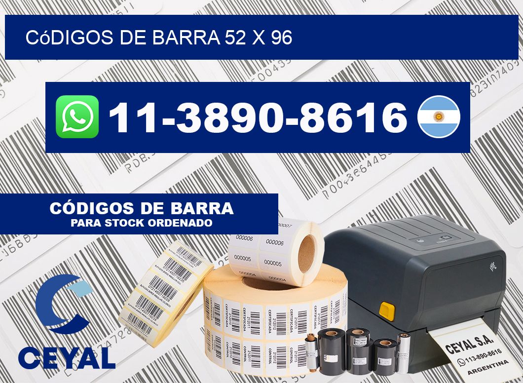 códigos de barra 52 x 96