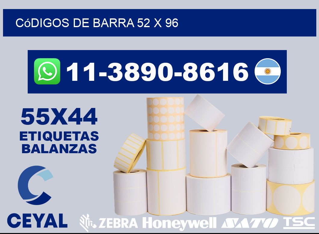códigos de barra 52 x 96