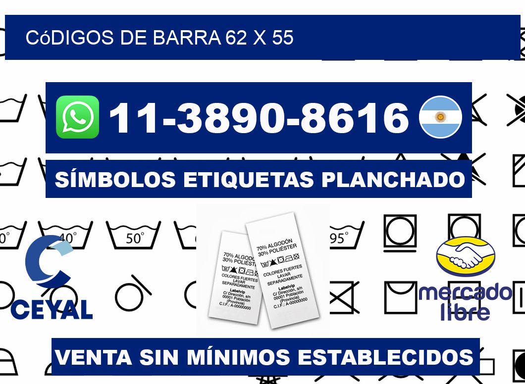 códigos de barra 62 x 55